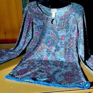 Tracy Porter knit tunic with fringe